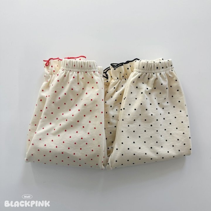 Black Pink - Korean Children Fashion - #magicofchildhood - Dot Frill Jogger Pants - 2