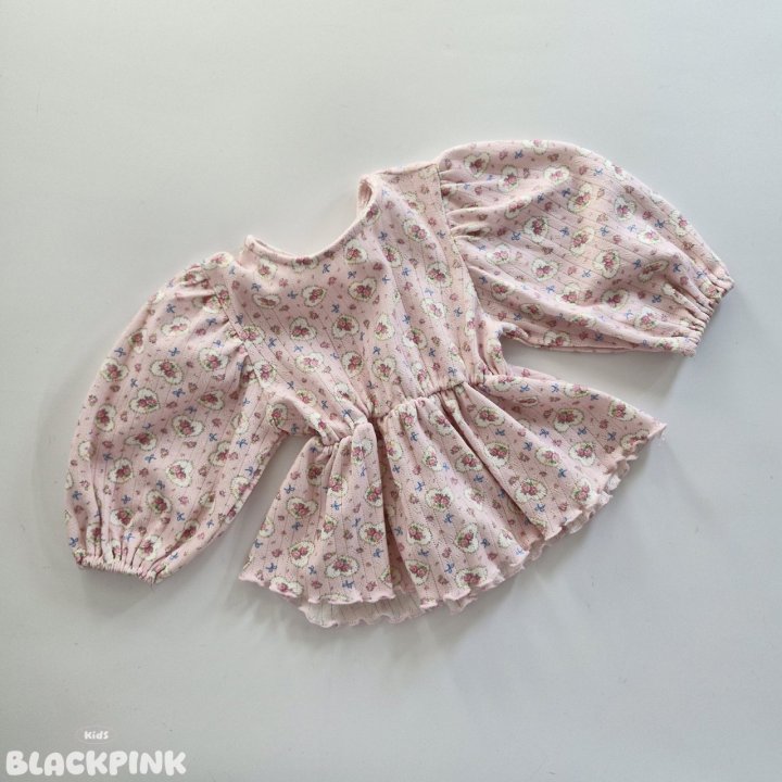 Black Pink - Korean Children Fashion - #magicofchildhood - Eyelet Puff Blouse - 12
