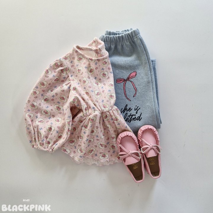 Black Pink - Korean Children Fashion - #magicofchildhood - Ribbon Denim Pants - 11