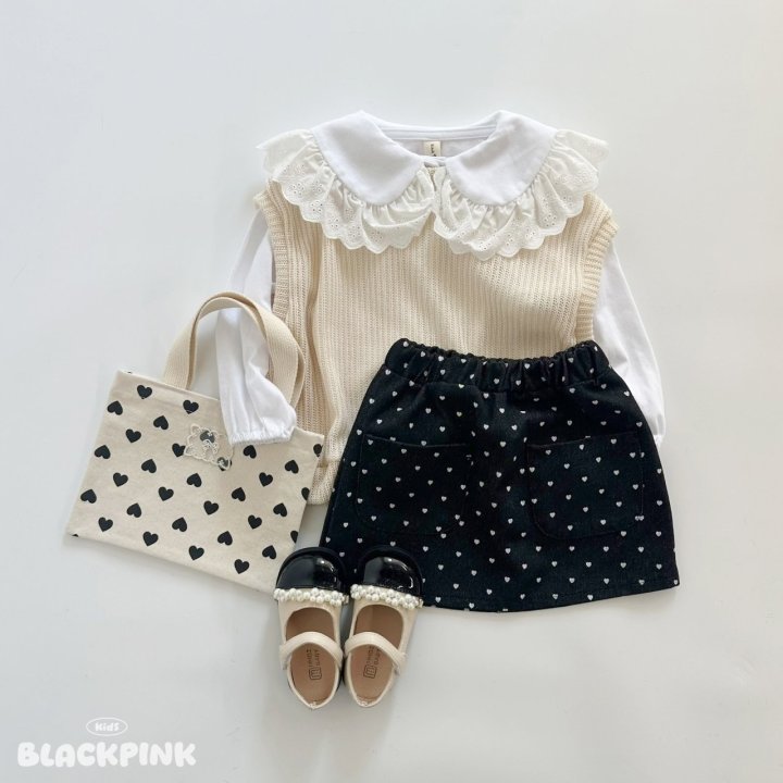 Black Pink - Korean Children Fashion - #minifashionista - Heart Mini Eco Bag - 10