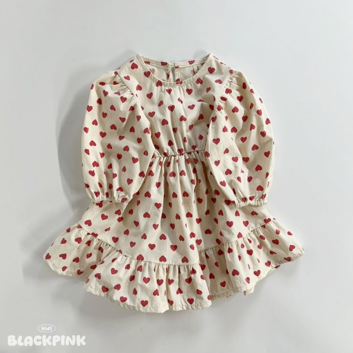 Black Pink - Korean Children Fashion - #minifashionista - Heart One-piece - 9