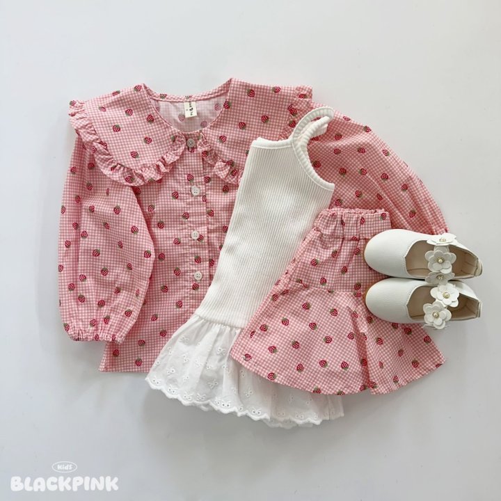 Black Pink - Korean Children Fashion - #minifashionista - Layered Lace Sleeveless Tee - 12