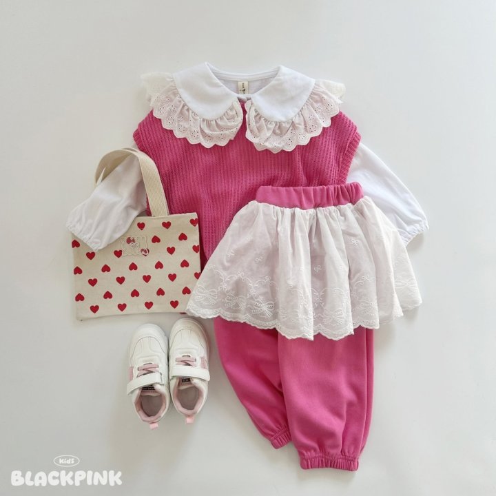 Black Pink - Korean Children Fashion - #prettylittlegirls - Princess Lace Jogger Pants - 5