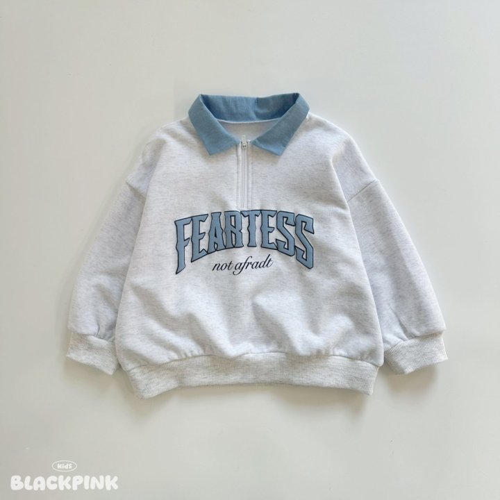 Black Pink - Korean Children Fashion - #prettylittlegirls - Denim Collar Half Zip - 8