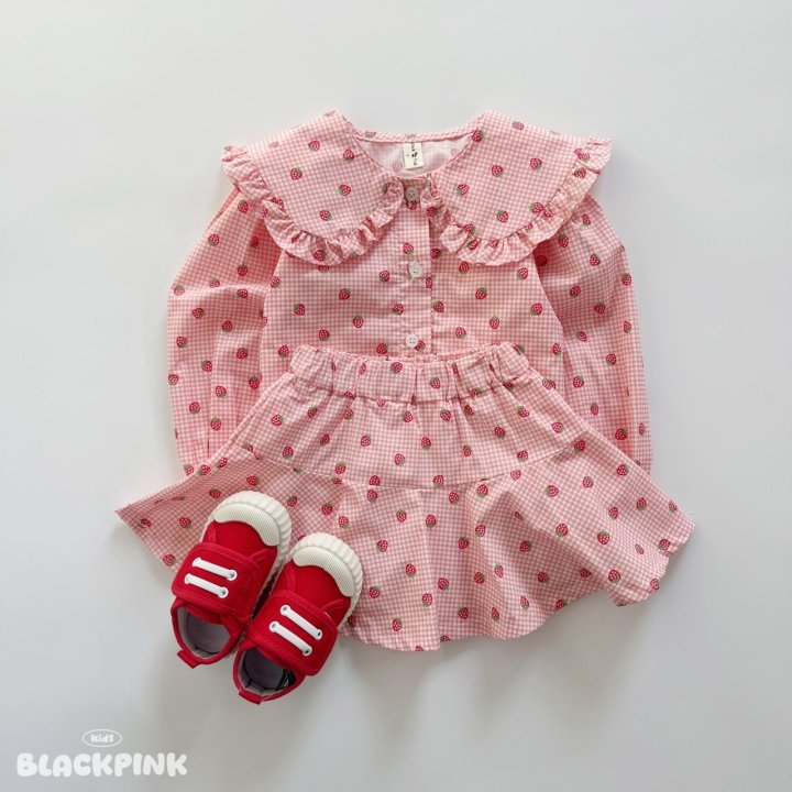 Black Pink - Korean Children Fashion - #stylishchildhood - Strawberry Jam Set-Up