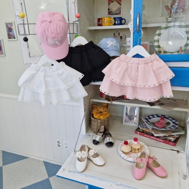 Black Pink - Korean Children Fashion - #toddlerclothing - Heart Lace Skirt - 2
