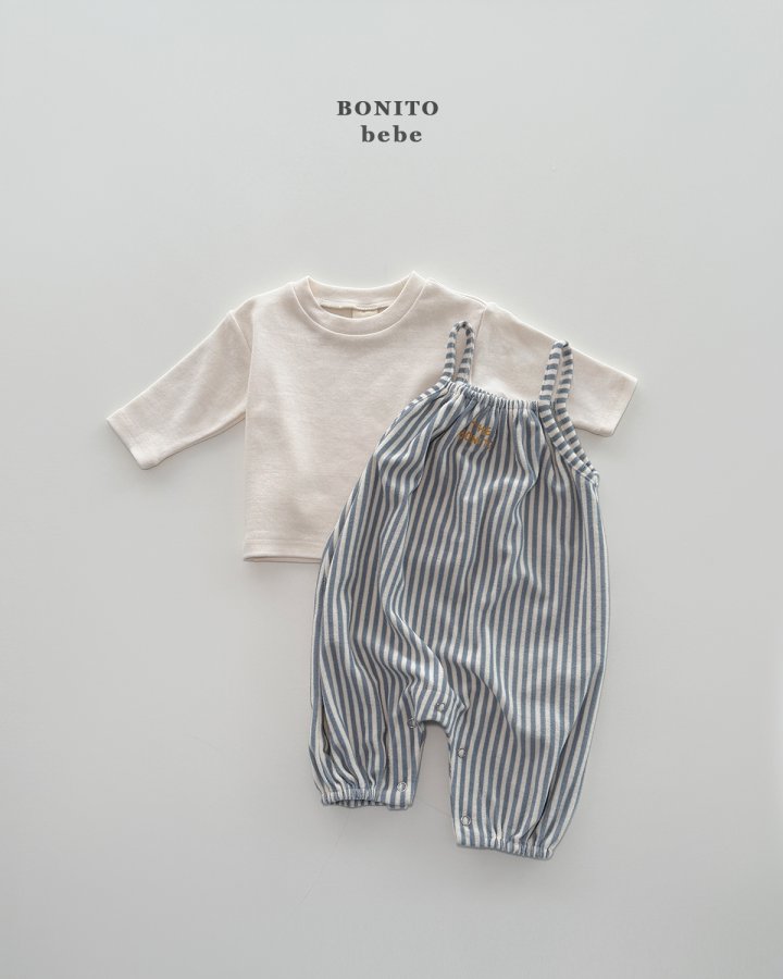 Bonito - Korean Baby Fashion - #babyboutique - Bebe Striped Overalls - 7