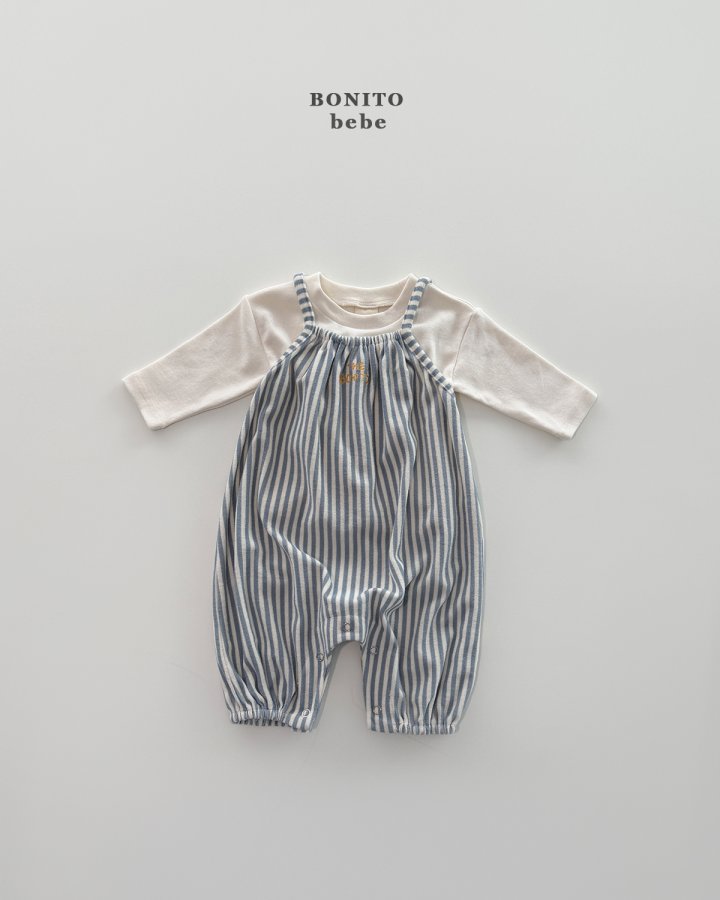 Bonito - Korean Baby Fashion - #babyboutique - Bebe Striped Overalls - 8