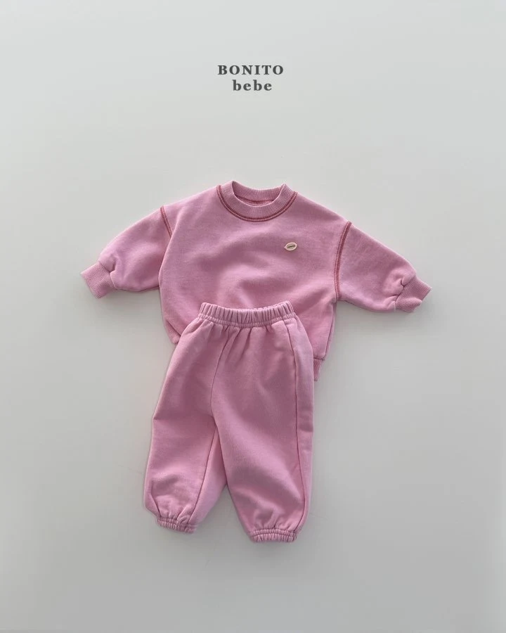 Bonito - Korean Baby Fashion - #babyoninstagram - Bebe Spring Stitch Top Bottom Set - 3