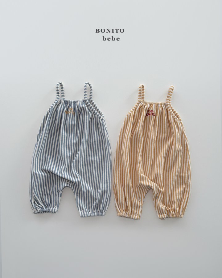 Bonito - Korean Baby Fashion - #babyootd - Bebe Striped Overalls