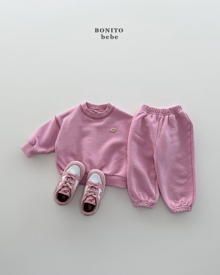 Bonito - Korean Baby Fashion - #babyoutfit - Bebe Spring Stitch Top Bottom Set - 5