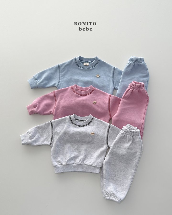 Bonito - Korean Baby Fashion - #babywear - Bebe Spring Stitch Top Bottom Set - 7