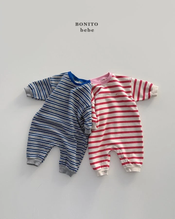Bonito - Korean Baby Fashion - #onlinebabyboutique - Bebe TomTom Stripe Suit - 3