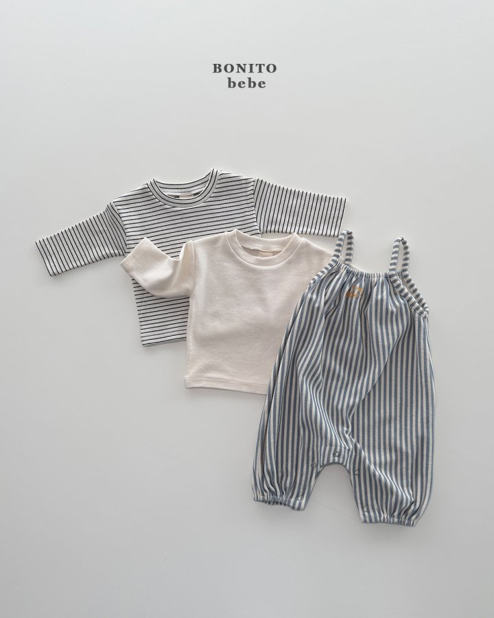 Bonito - Korean Baby Fashion - #onlinebabyshop - Bebe Striped Overalls - 6