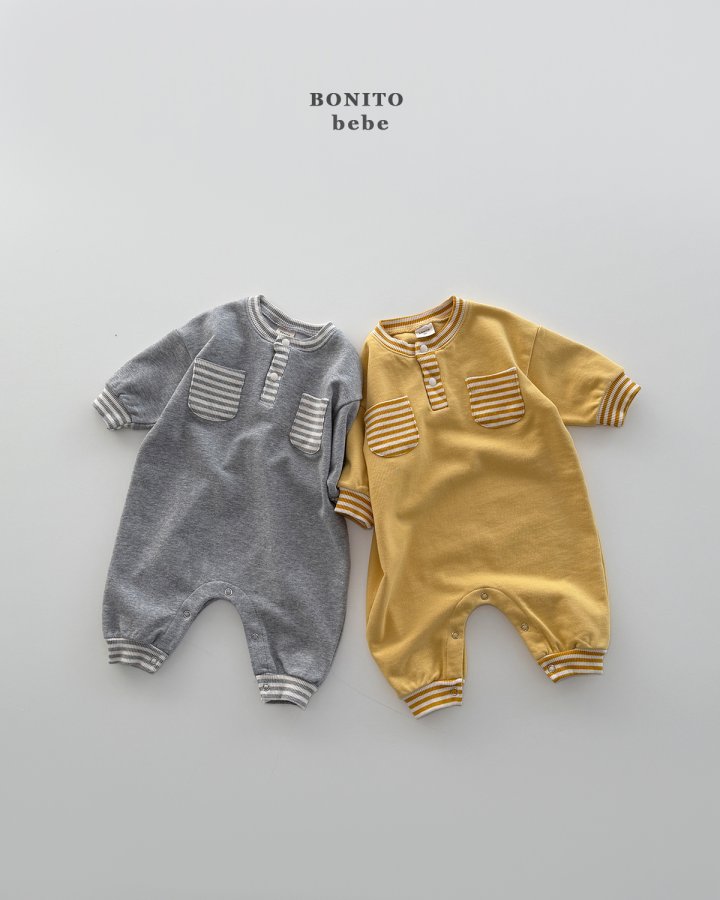 Bonito - Korean Baby Fashion - #onlinebabyshop - Bebe Coco Placket Suit - 4