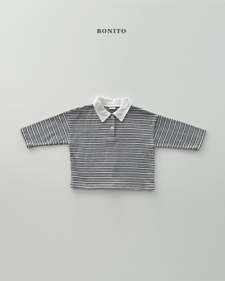 Bonito - Korean Children Fashion - #Kfashion4kids - Tommy Stripe Collar Tee - 7