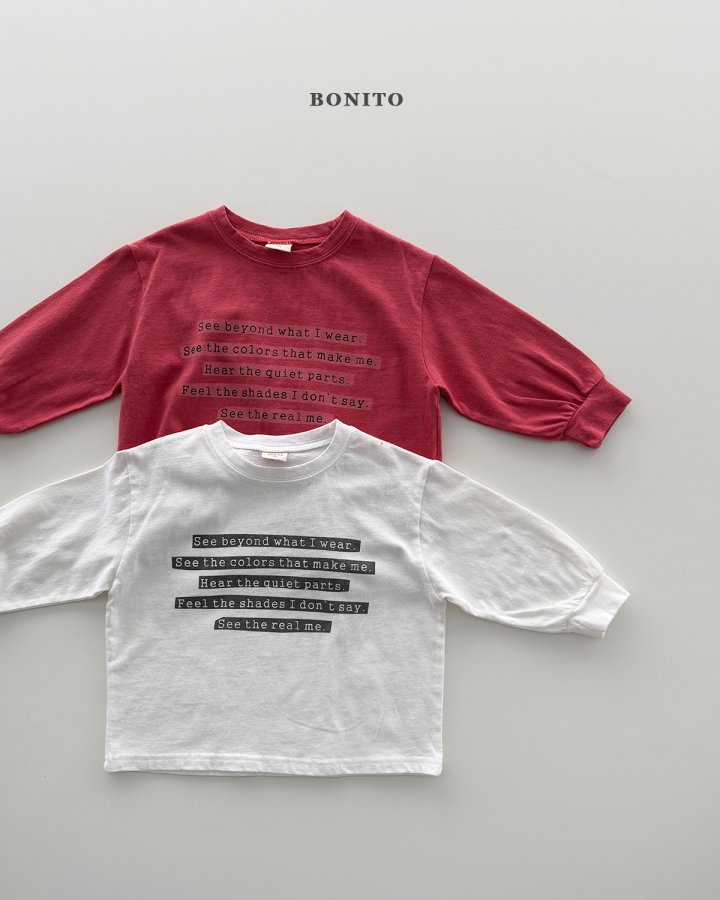 Bonito - Korean Children Fashion - #childrensboutique - Lettering Ribbed Tee - 3