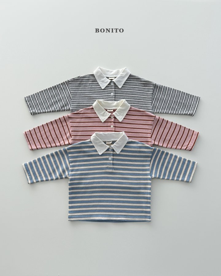 Bonito - Korean Children Fashion - #designkidswear - Tommy Stripe Collar Tee