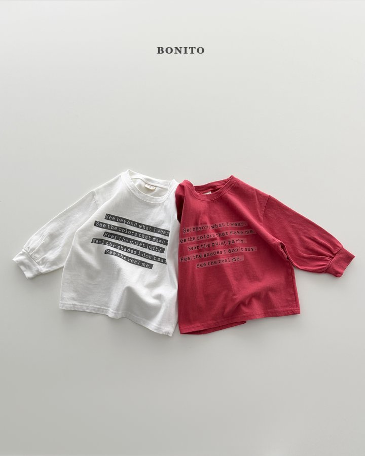 Bonito - Korean Children Fashion - #childrensboutique - Lettering Ribbed Tee - 4