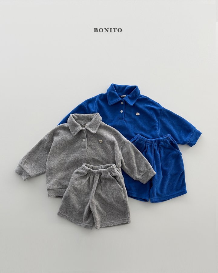 Bonito - Korean Children Fashion - #fashionkids - Terry Collar Top Bottom Set - 3