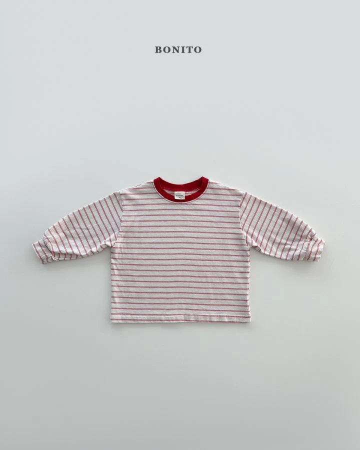 Bonito - Korean Children Fashion - #fashionkids - Ribbed Color-Block Stripe Tee - 5