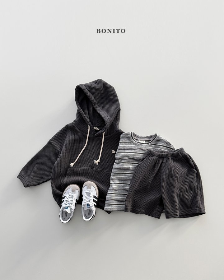 Bonito - Korean Children Fashion - #fashionkids - Mini Waffle Hoodie Top Bottom Set - 10