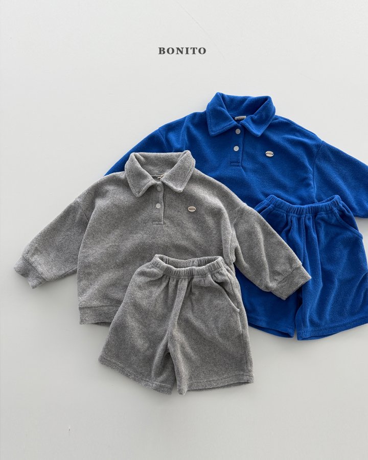 Bonito - Korean Children Fashion - #fashionkids - Terry Collar Top Bottom Set - 4