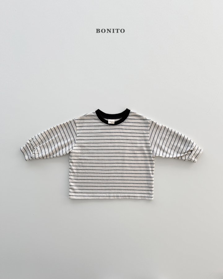 Bonito - Korean Children Fashion - #kidsshorts - Ribbed Color-Block Stripe Tee - 6