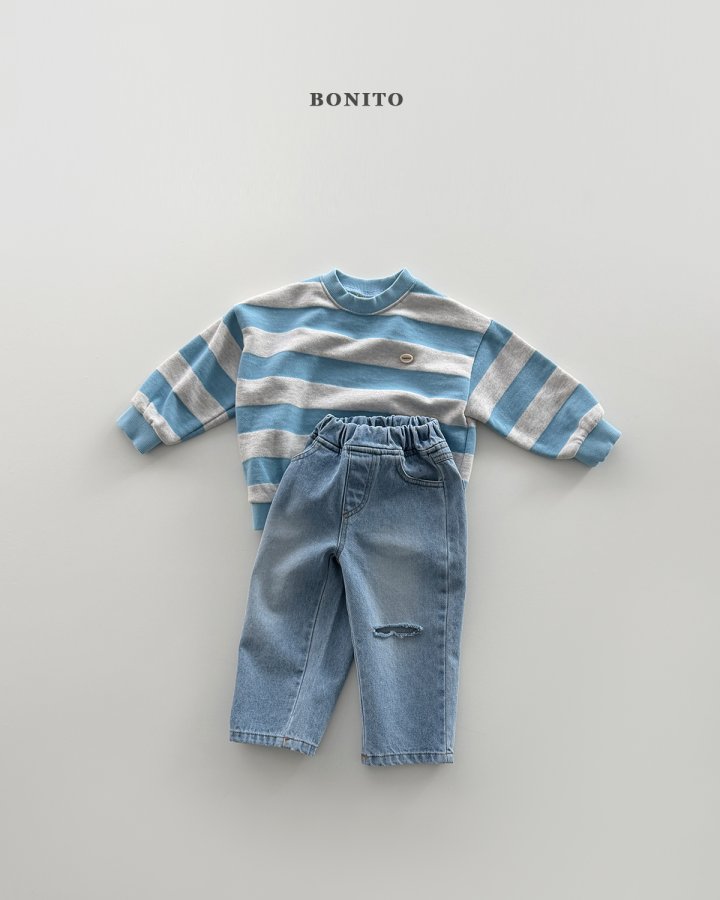 Bonito - Korean Children Fashion - #kidsstore - Big Bold Stripe Sweatshirt - 6