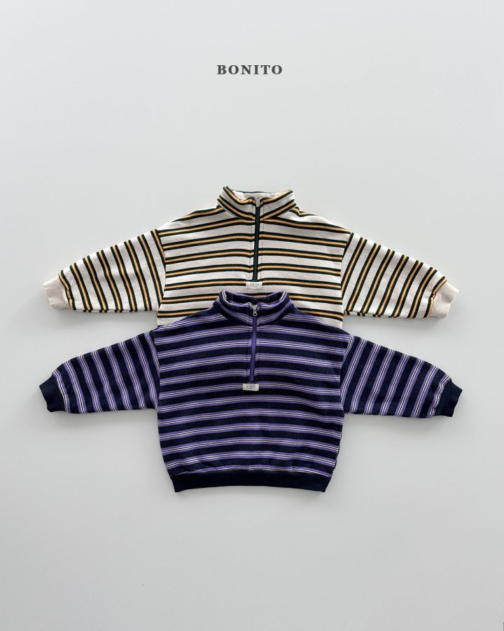 Bonito - Korean Children Fashion - #kidsstore - Joy Stripe Half-Zip