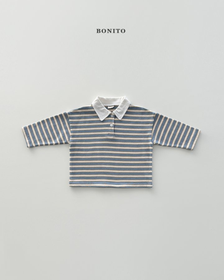 Bonito - Korean Children Fashion - #kidsstore - Tommy Stripe Collar Tee - 5