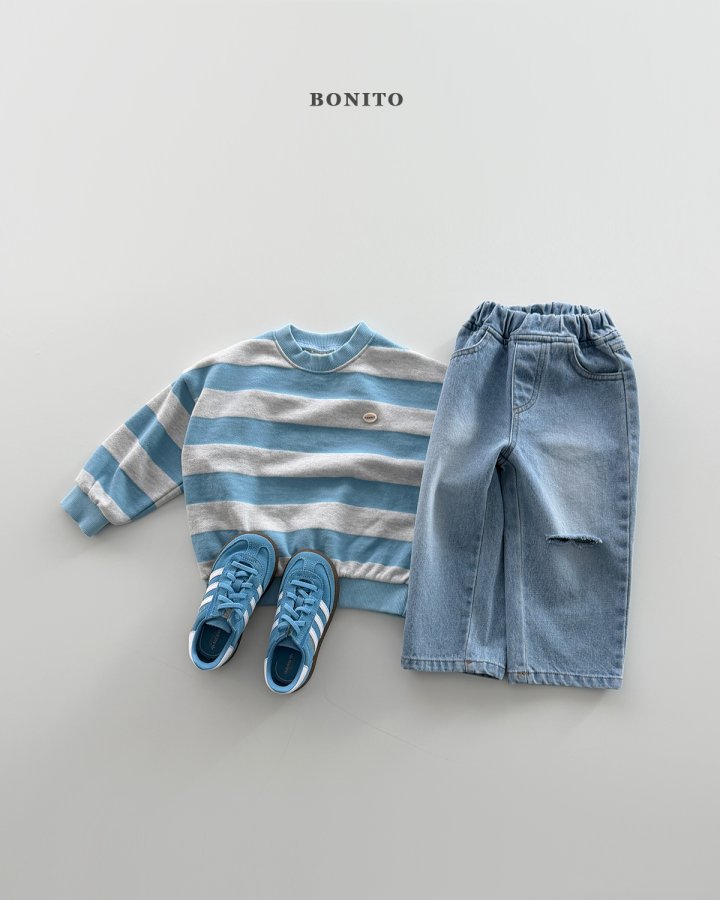 Bonito - Korean Children Fashion - #kidzfashiontrend - Big Bold Stripe Sweatshirt - 7