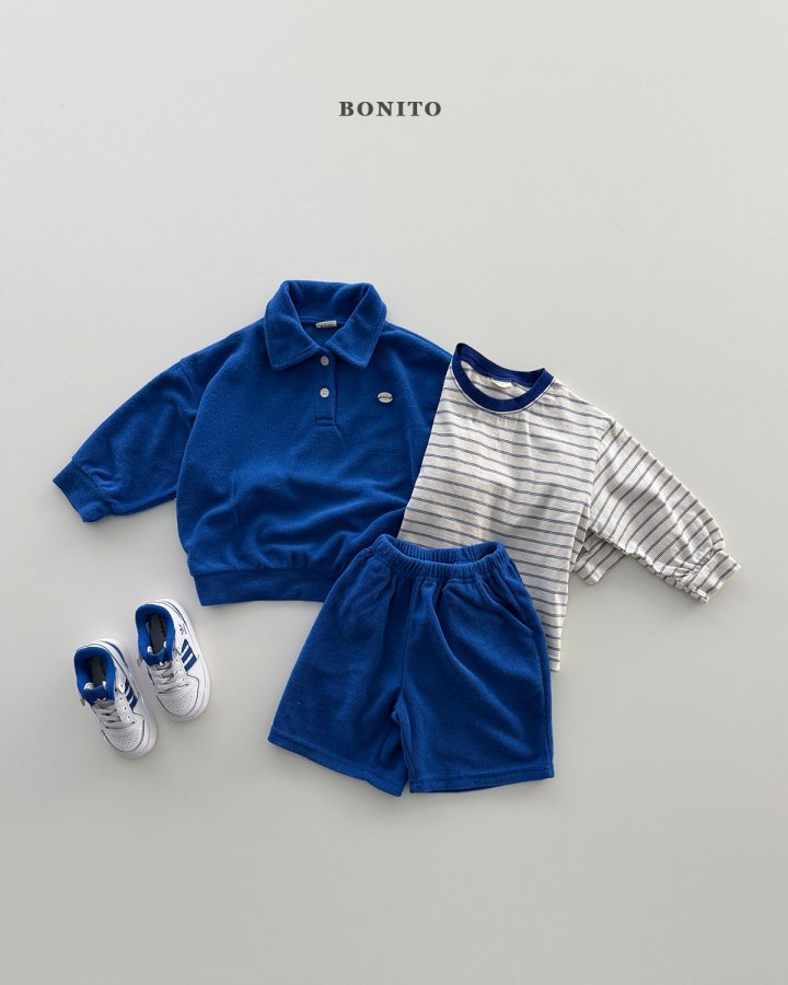 Bonito - Korean Children Fashion - #kidzfashiontrend - Terry Collar Top Bottom Set - 6