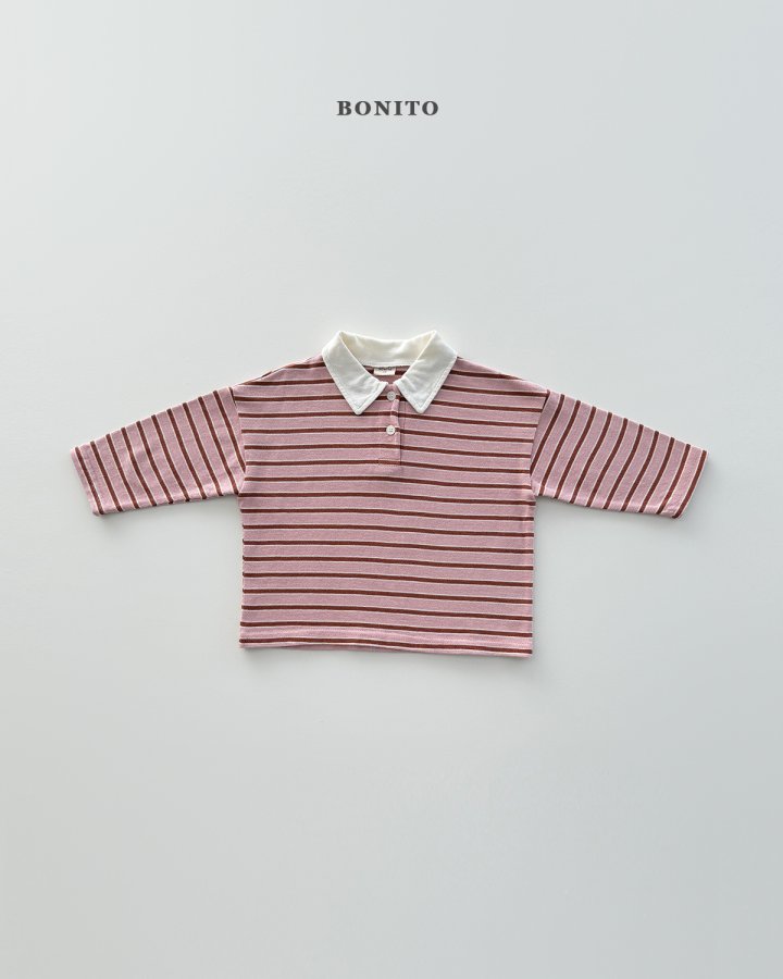 Bonito - Korean Children Fashion - #kidzfashiontrend - Tommy Stripe Collar Tee - 6