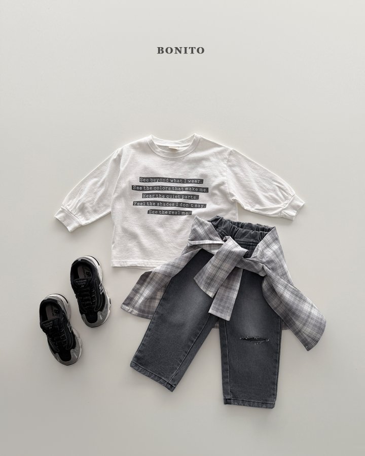 Bonito - Korean Children Fashion - #kidzfashiontrend - Lettering Ribbed Tee - 9