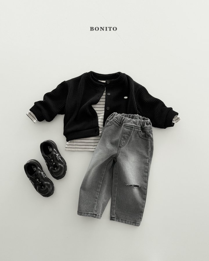 Bonito - Korean Children Fashion - #kidzfashiontrend - Ribbed Color-Block Stripe Tee - 8