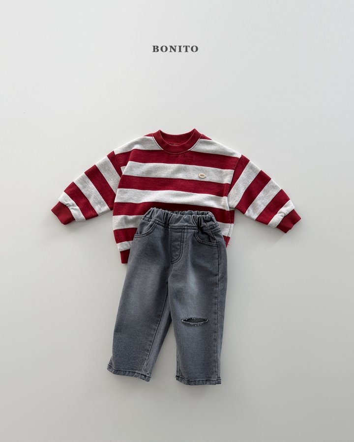 Bonito - Korean Children Fashion - #littlefashionista - Big Bold Stripe Sweatshirt - 9