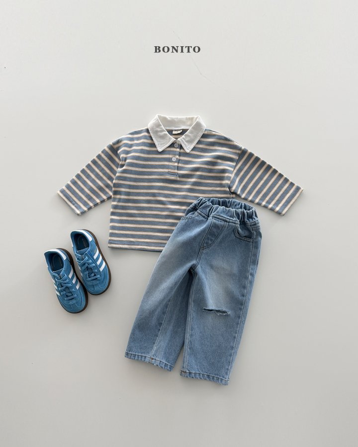 Bonito - Korean Children Fashion - #littlefashionista - Tommy Stripe Collar Tee - 8