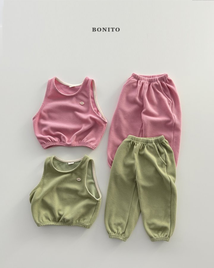 Bonito - Korean Children Fashion - #littlefashionista - Vest Top Bottom Set - 3