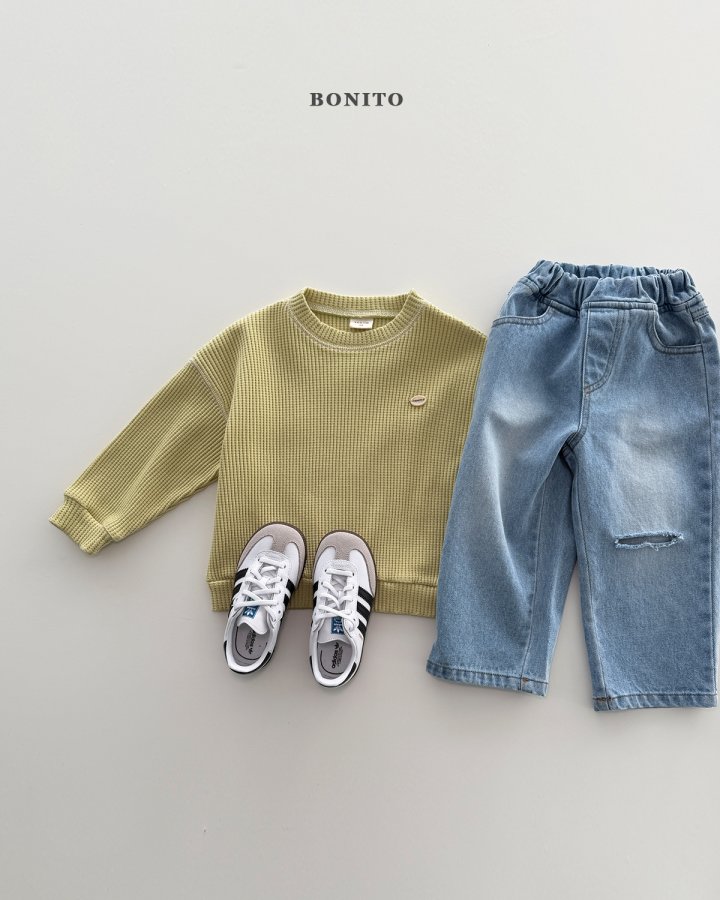 Bonito - Korean Children Fashion - #littlefashionista - Waffle Guy Sweatshirt - 12