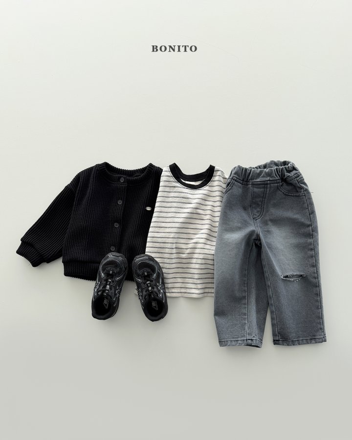 Bonito - Korean Children Fashion - #littlefashionista - Ribbed Color-Block Stripe Tee - 10