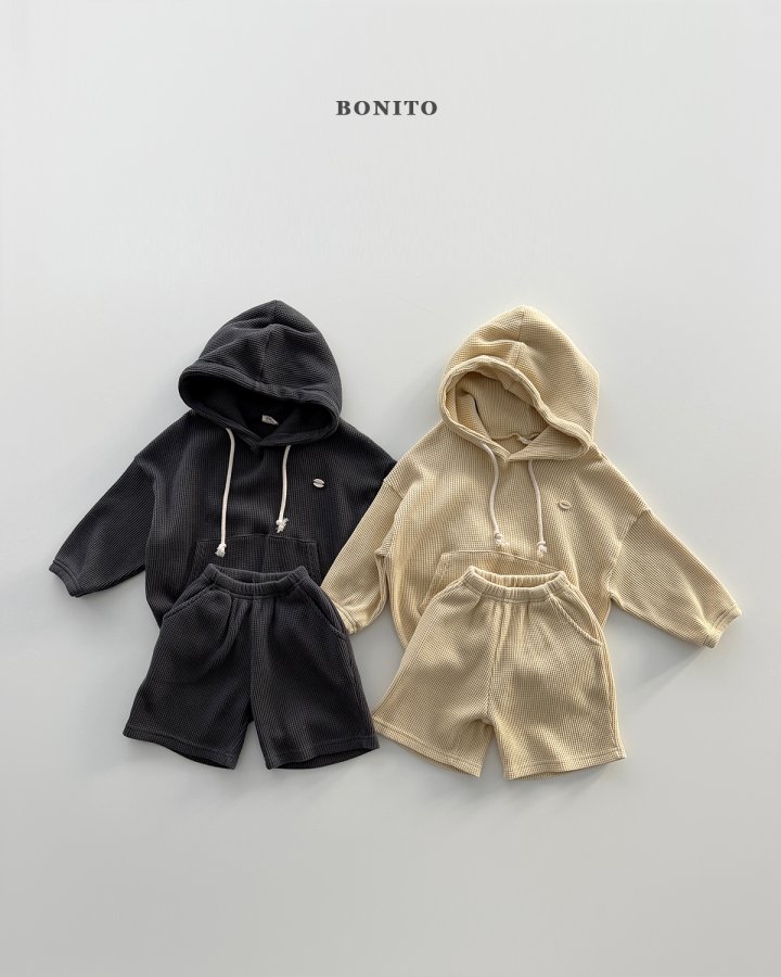 Bonito - Korean Children Fashion - #littlefashionista - Mini Waffle Hoodie Top Bottom Set