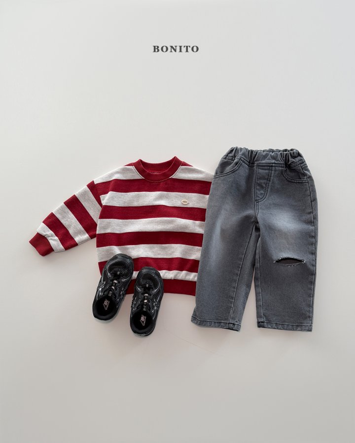 Bonito - Korean Children Fashion - #magicofchildhood - Big Bold Stripe Sweatshirt - 10