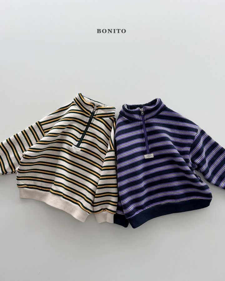 Bonito - Korean Children Fashion - #magicofchildhood - Joy Stripe Half-Zip - 5