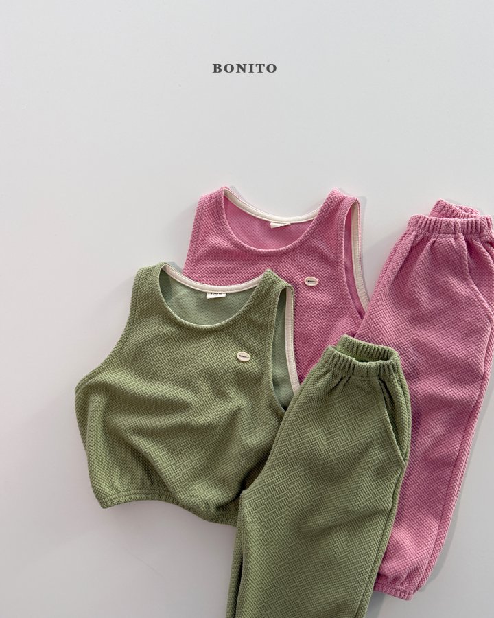 Bonito - Korean Children Fashion - #littlefashionista - Vest Top Bottom Set - 4