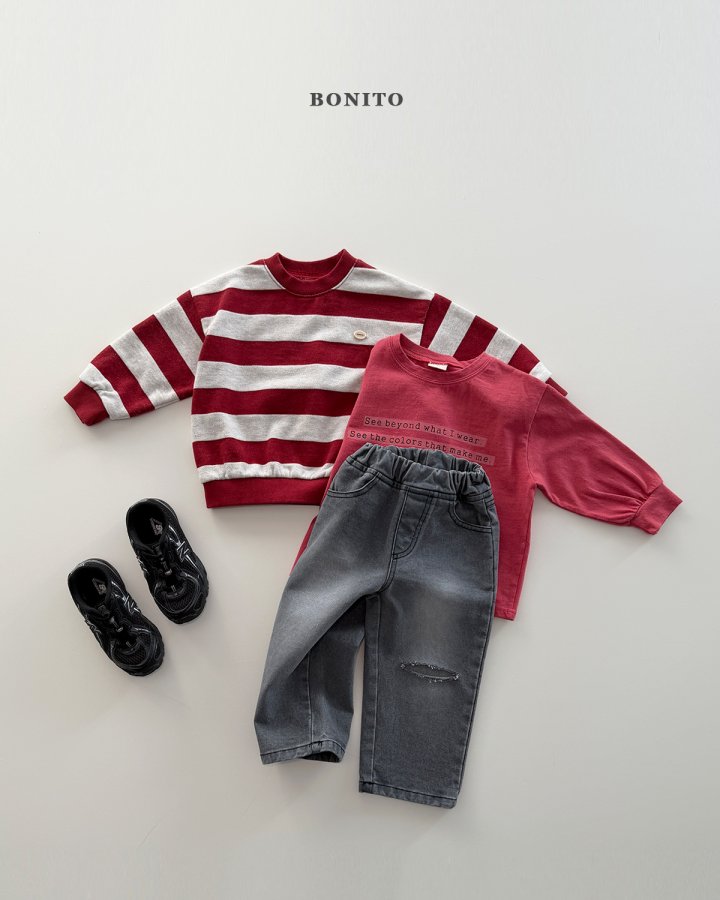 Bonito - Korean Children Fashion - #minifashionista - Big Bold Stripe Sweatshirt - 11