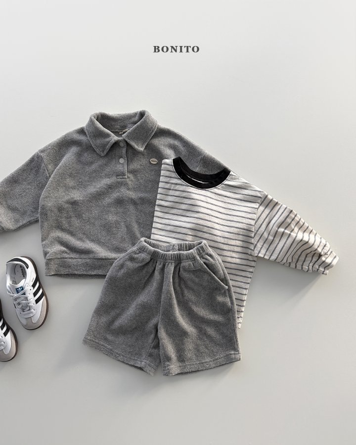 Bonito - Korean Children Fashion - #minifashionista - Terry Collar Top Bottom Set - 10