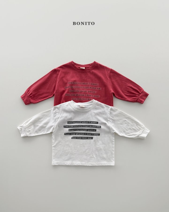 Bonito - Korean Children Fashion - #stylishchildhood - Lettering Ribbed Tee