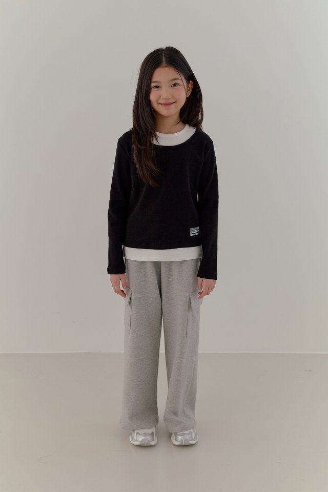 Boomjunior - Korean Junior Fashion - #Kfashion4kids - Camel Rib Stretch Layered Tee - 8