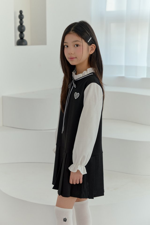 Boomjunior - Korean Junior Fashion - #childofig - Ribbon Shirring One-piece - 8